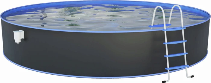 Steinbach Nuovo de Luxe Stahlwandpool Set rund 450x120cm grau