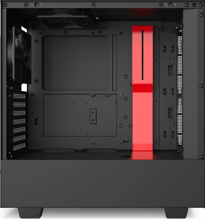 NZXT H510, schwarz/rot, Glasfenster