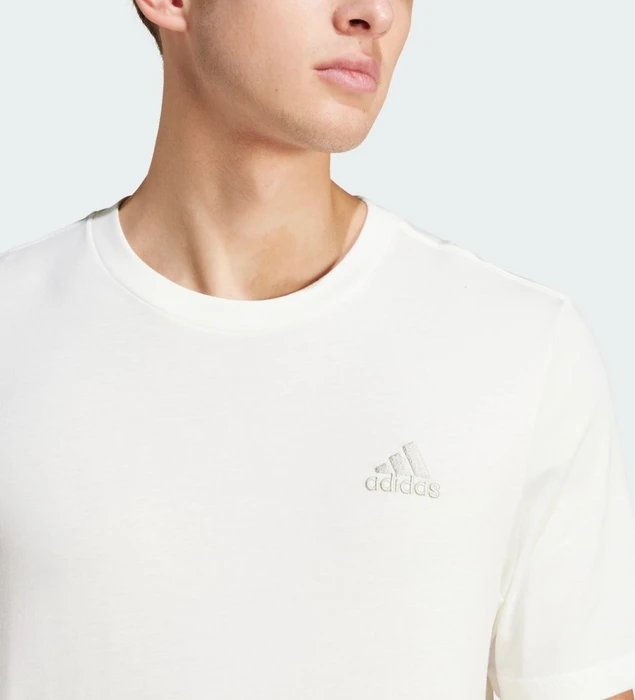adidas Essentials Single Jersey Embroidered Small Logo T-Shirt kurzarm off white (Herren)