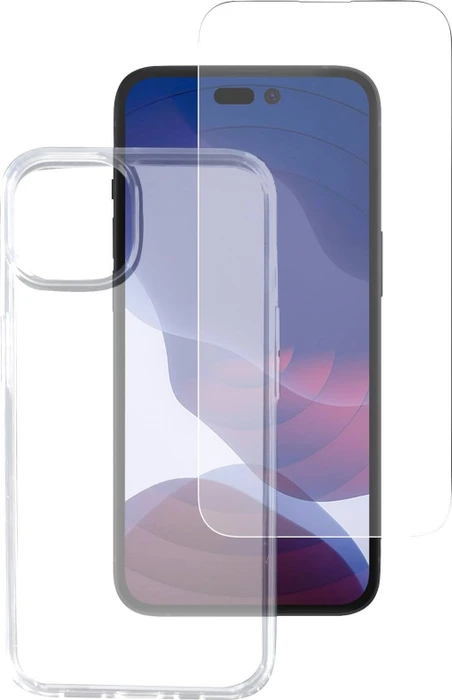 4smarts 360° Starter Set mit X-Pro Clear Glas fuer Apple iPhone 14 Pro transparent