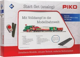 Piko - Spur H0 Start-Set - Start-Set mit Bettung Weihnachtszug Dampflok mit Tender