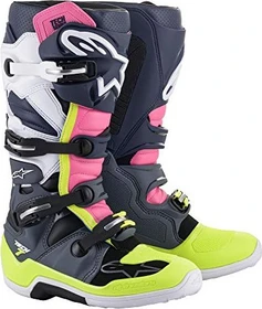 Alpinestars Tech 7 Motorradstiefel grau/blau/rosa