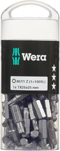 Wera DIY 867/1 Z Torx Bit 1/4", T25x25mm, 100 Stück