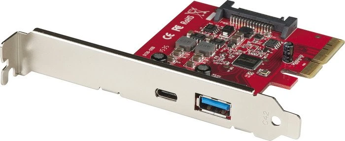 Lindy Premium 1x USB-C 3.1, 1x USB-A 3.1, PCIe 2.0 x4
