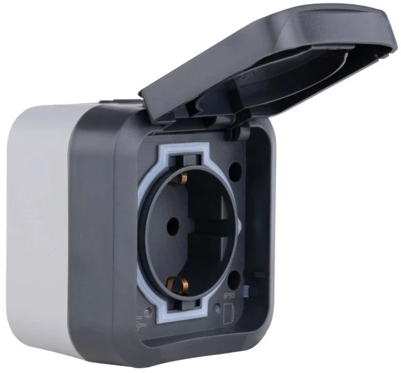 REV Ritter AquaStorm Steckdose AP, grau