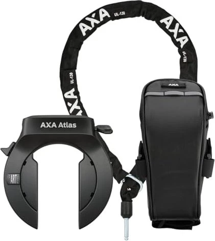 AXA Atlas + ULC 5.5-130 Einsteckkette Set inkl. Tasche Rahmenschloss, Schlüssel