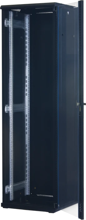 Rockstable 19" Serverschrank 42HE, Sicherheitsglastür, IP2X, schwarz, 600mm tief