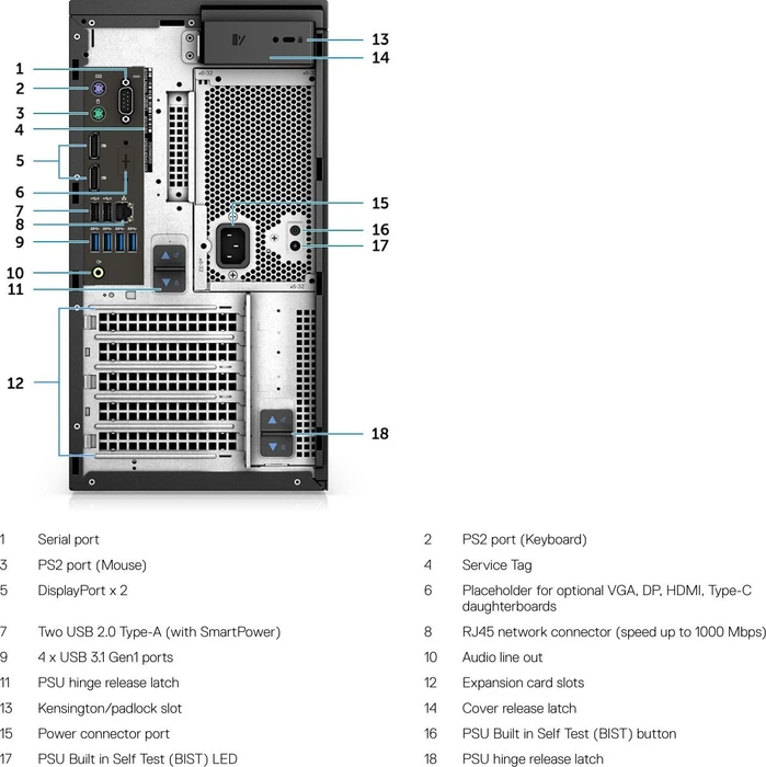 Dell Precision 3630 Tower, Core i7-8700K, 16GB RAM, 512GB SSD, 1TB HDD, Quadro P2000