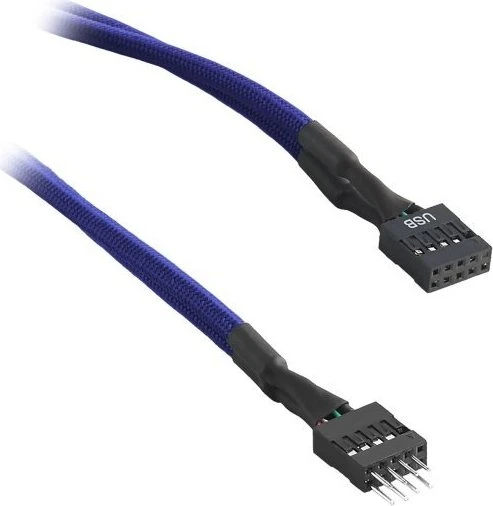 CableMod ModFlex internes 9-Pin USB 2.0 Kabel, blau, ummantelt, 0.3m