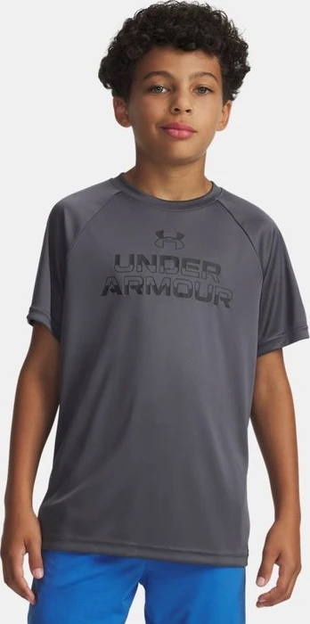 Under Armour Tech Split Wordmark Funktionsshirt kurzarm castlerock/black (Junior)