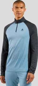 Odlo Performance Wool 150 Baselayer Halfzip Funktionsshirt langarm provincial blue/dark grey melange (Herren)