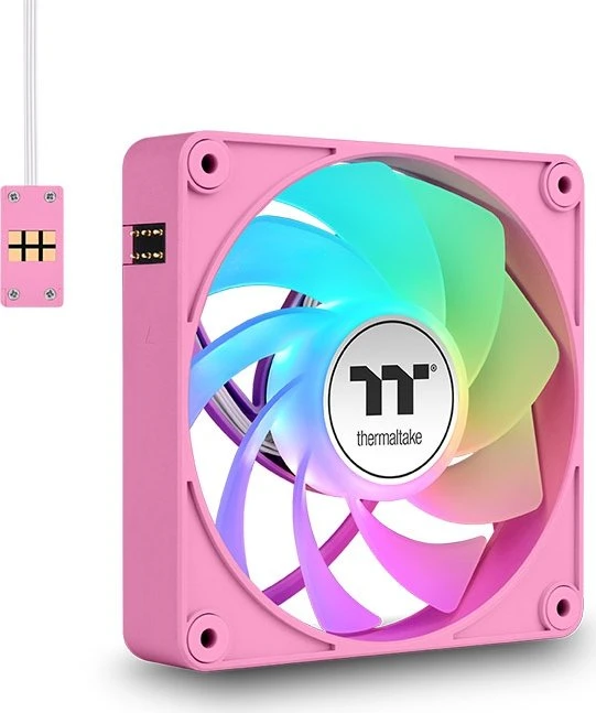 Thermaltake CT120 EX ARGB Sync Reverse Pink, rosa/weiß, 120mm, 3er-Pack