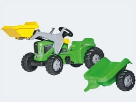 rolly toys rollyKiddy Futura Trettraktor mit Frontlader und Anhänger grün