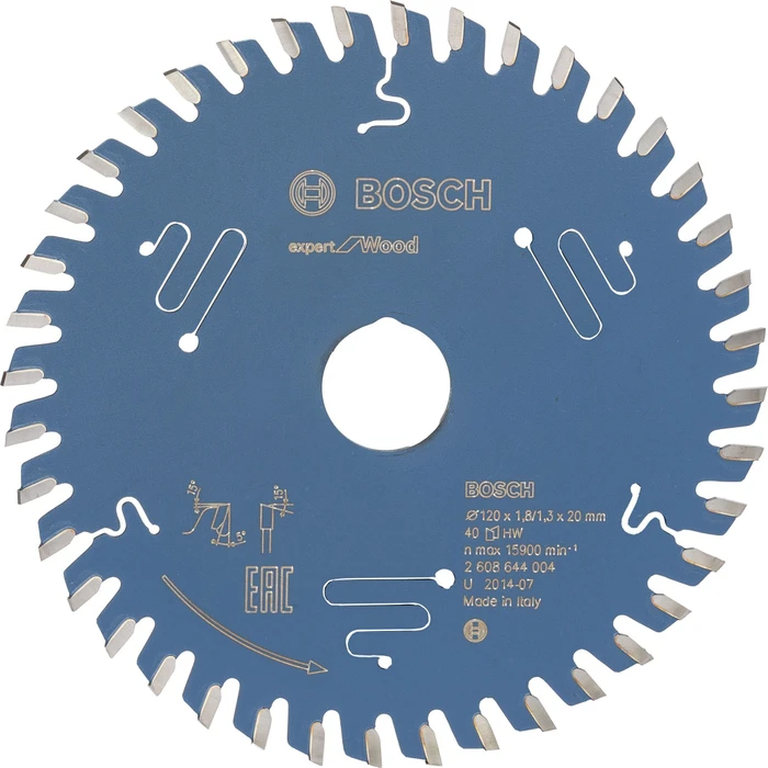 Bosch Professional Expert for Wood Kreissägeblatt 40Z, 120x1.3x20mm, 1 Stück