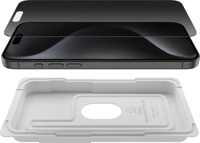 Belkin ScreenForce Tempered Glass Privacy Anti-Microbial Screen Protector für Apple iPhone 15 Pro Max
