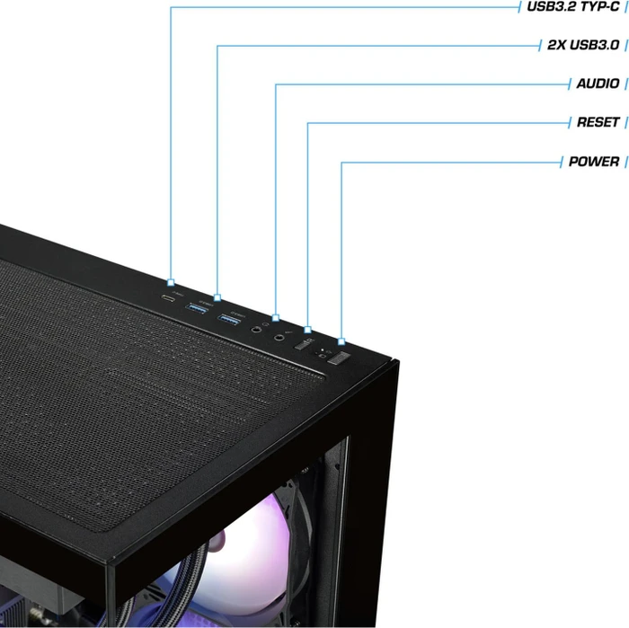 Thermaltake FTW A-Line LCS, Black, Ryzen 7 8700F, 32GB RAM, 1TB SSD, GeForce RTX 5060 Ti