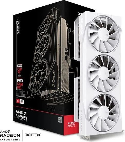 XFX Swift Radeon RX 9070 OC White Triple Fan Gaming Edition, 16GB GDDR6, HDMI, 3x DP