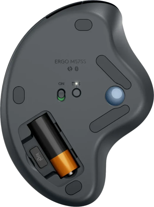 Logitech Ergo M575S Silent Wireless Trackball, Graphite, Logi Bolt, Bluetooth