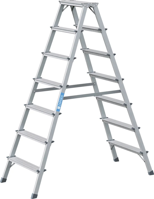 Zarges Scana B Alu 2-tlg. Stehleiter, 2x 7 Stufen
