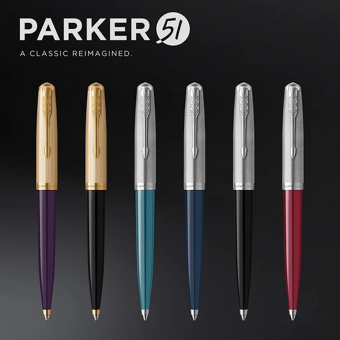 Parker 51 Kugelschreiber teal blue resin/chrome trim, Geschenkbox