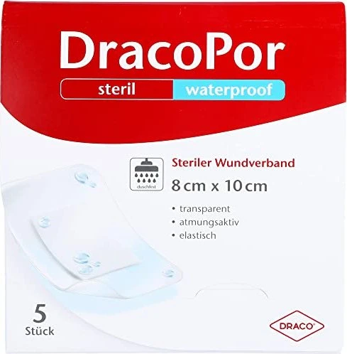 Dr. Ausbüttel DracoPor Waterproof Wundverband Duschpflaster, 8 x 10cm, 5 Stück