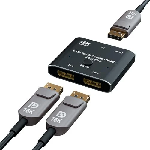 Chenlenic Displayport 16K Bi-Direction 2x1 16K@60Hz 4K@240Hz