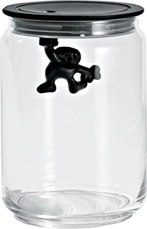 Alessi Gianni a little man holding on tight Aufbewahrungsbehälter 900ml schwarz