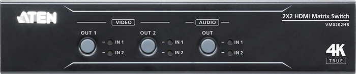 ATEN 2x2 4K HDMI Matrix Switch mit Audio De-Embedder
