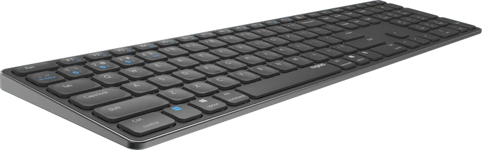 Rapoo E9800M Multi-mode Wireless Ultra-slim Keyboard dunkelgrau, USB/Bluetooth, DE