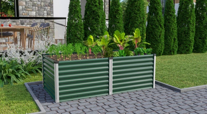 Vitavia Meta 630 Hochbeet 188x96cm seegras/alu