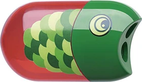 Faber-Castell Fisch Dosenanspitzer 2-fach grün/rot, inkl. Radierer