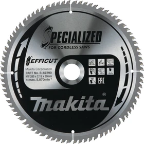 Makita Specialized Efficut Kreissägeblatt 80Z, 260x1.65x30mm, 1 Stück