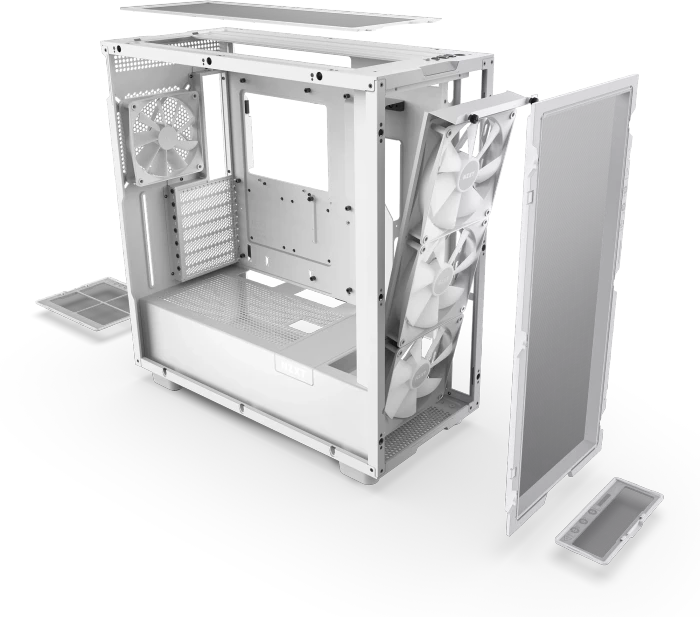 NZXT H7 Flow RGB White, weiß, Glasfenster