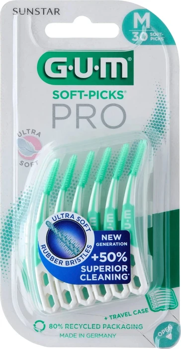 Sunstar Gum Soft-Picks Advanced Interdentalbürste regular mit Etui, 30 Stück