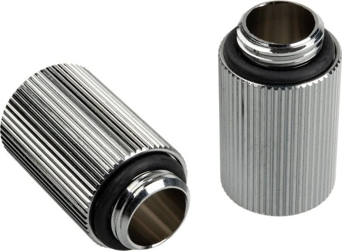 Bitspower Touchaqua Verlängerung G1/4" auf G1/4", 25mm, Glorious Silver, 2er-Pack