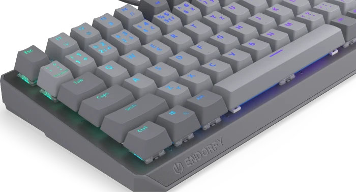 Endorfy Thock V2 75%, PBT, grau, LEDs RGB, hot-swap, Endorfy RED, USB, CZ/SK