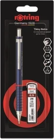 rOtring Tikky Druckbleistift 2B 0.5mm graphit, blau, Blister, Radierer, 12 Minen