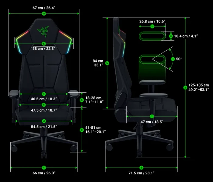 Razer Razer Soma Chroma RGB Gamingstuhl, schwarz