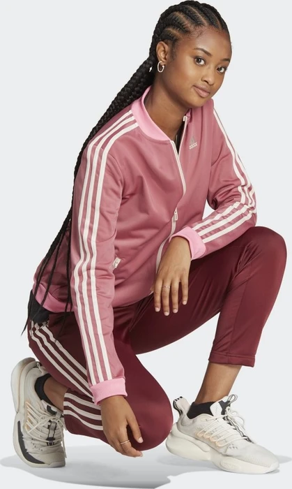 adidas Essentials 3-Streifen Trainingsanzug shadow red/bliss pink (Damen)