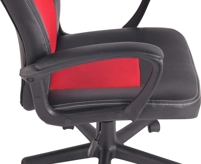 CLP Elbing Kunstleder Bürostuhl, schwarz/rot