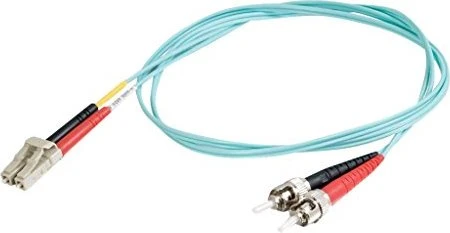 C2G LWL Duplex Kabel, OM3, 2x LC Stecker/2x ST Stecker, 2m, türkis