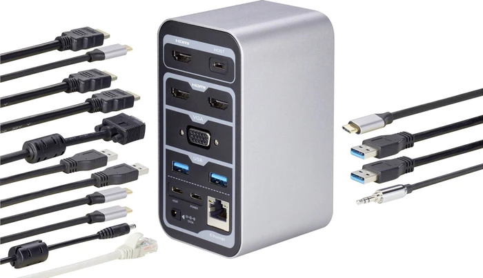 Renkforce 15-in-1 Notebook Dockingstation, 2x USB-C 3.0 [Buchse]