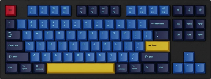 Keychron OEM Dye-Sub Keycap-Set Beach - Version B, Kunststoff (PBT), Beach, blau/gelb, 114 Tasten, ANSI-US
