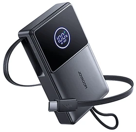 Joyroom Powerbank mit USB-C-Kabel 10000mAh grau