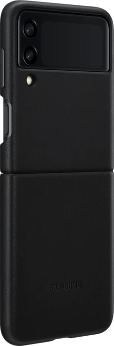 Samsung Leather Cover für Galaxy Z Flip 3 schwarz