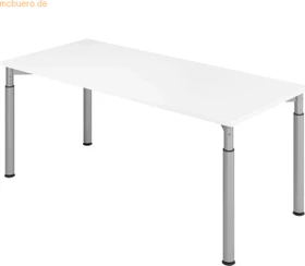 Kaiserkraft Vera-Zwo VYS19/W/S Schreibtisch 180x80cm weiß/silber