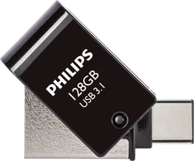 Philips USB-Flashlaufwerk mit Zweifach-Stecker 128GB, USB-A + USB-C, USB 3.2 Gen 1×1