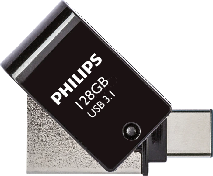Philips USB-Flashlaufwerk mit Zweifach-Stecker 128GB, USB-A + USB-C, USB 3.2 Gen 1×1 (FM12DC152B/00)