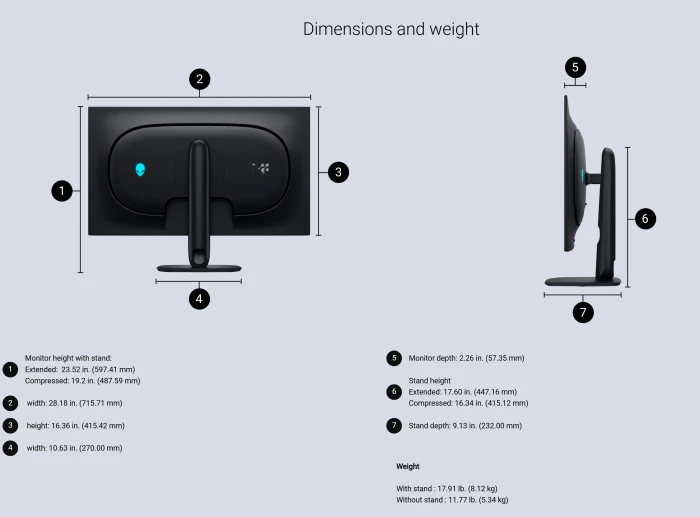 Dell Alienware 32 4K OLED Gaming Monitor AW3226Q, 31.5"
