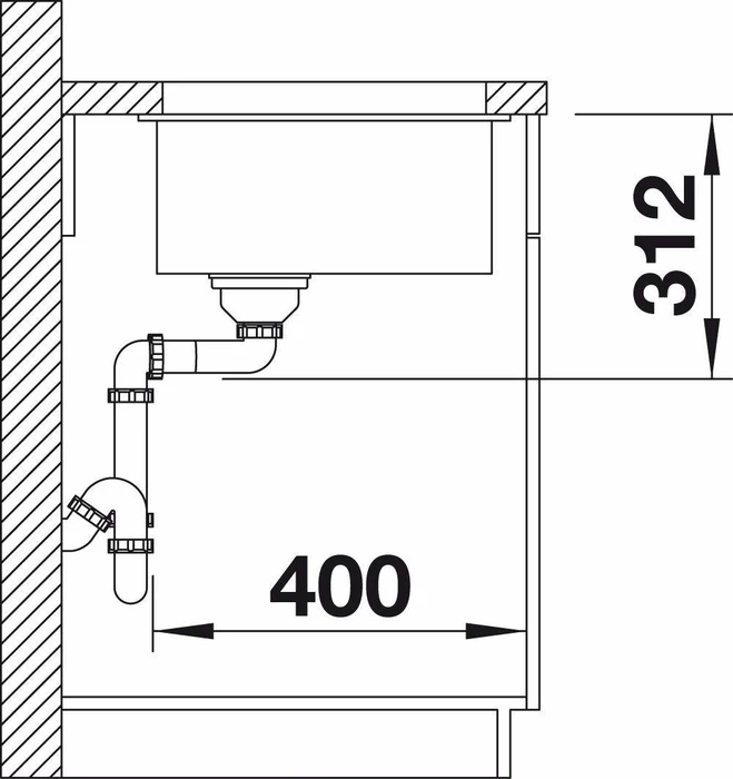 Blanco Subline 700-U Unterbau Becken mittig cafe